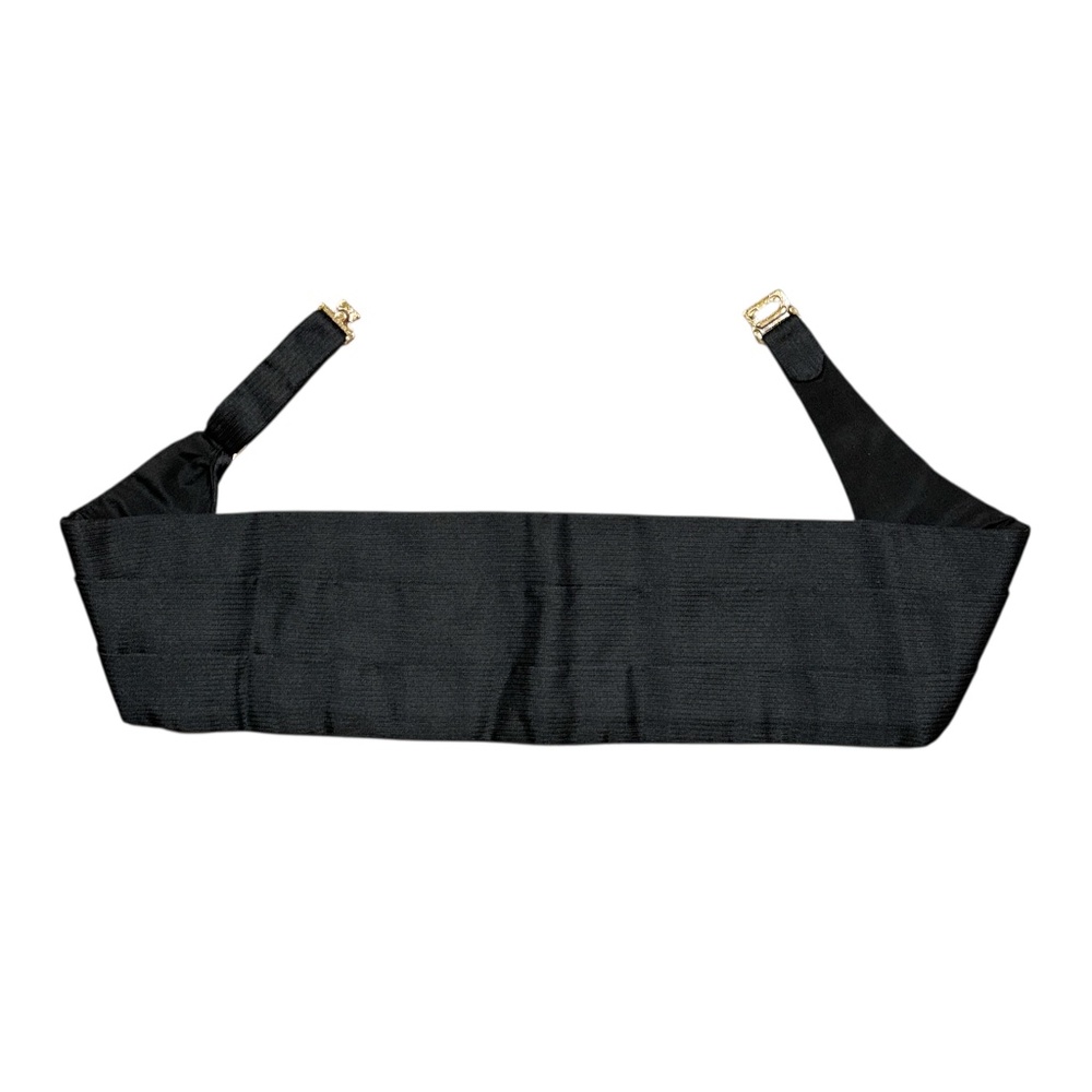 Vintage 60s A Sulka & Company Silk Pleated Black Cummerbund Mens Medium